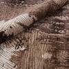 Abstract Brown Wool Silk Handmade Area Rug for Bedroom 5x8