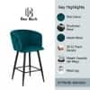 Doe Buck Velvet Counter Height Bar Stool in Teal Colour