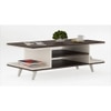 Anatdol Rectangular Engineered Wood Coffee Table In Wenge And White Finish