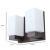 Eliante Wooden Wall Lights Wood, Glass & Material Brown Dark & White Finish