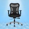 Vertex Mid Back Mesh Office Chair with Headrest in Black Colour