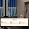 Stoa Paris Satin Window Curtain, 70% Blackout Curtains,   Privacy Lining, Pack of 2, Versailles - Blue Monarch with Back Lining