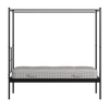 Perryn Four Poster Metal Non Storage Single Bed in Satin Black Finish