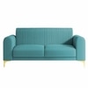 Veniza Velvet 2 Seater Sofa In Aqua Blue Colour
