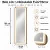 The Artment Gold Halo Square Unbreakable Floor Mirror For Home (160 X 50 CM)