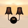 Devansh Dual Black Wallmounted Lamp With Cotton Black Shade