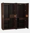 Magnum Engineered Wood 4 Door Wardrobe in Walnut Finish