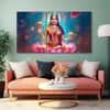 The Castle Decor Goddess Laxmi Wall Painting Wooden Framed 27x48 Inch (Style 3)