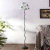 Nikolai Multicolour Fabric Floor Lamp with Black Iron Base