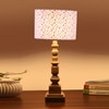 Devansh Multicolor Cotton Table Lamp With  Wood Natural Base (7X7X21.25 Inches)-16