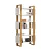 Hexa Engineered Wood Bookshelf Multipurpose Storage Rack in Giant Wood and Frosty White