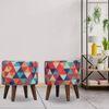 Isaac Solid Wood  Ottomon in  Multicolor Colour