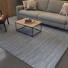 Jaipur Rugs Soft Geometric Grid Wool Viscose Dhurrie Rug Blue 6x9 ft