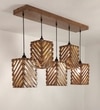 Oblique 5 Series Brown Solid Wood Cluster Hanging Light