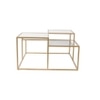 Valentino Glass Mirror Bunching Coffee Table In Dark Gold Finish