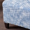 Slub Jacquard Wooden Seating Stool in Blue Color Set of 2