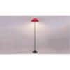 Mulan Red Fabric Floor Lamp with Black Iron Base