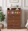 Ethnica Chest of Drawers with 4 Drawers in Columbian Walnut Finish
