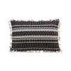 Acrylic Striped Cushion Cover with Lace Set of 2 (12 X 18 Inches)