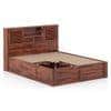 Cambry Queen Size Box Storage Bed With Headboard Storage In Honey Finish