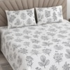 Sia White Floral 400 TC Cotton Flat Super King Size Bedsheet with 2 Pillow Covers – Threads