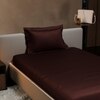 Stoa Paris 300TC UltrSatin Single Bedsheet Set Satin Single Hot Chocolate
