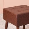 Axel Faux Leather Tufted Wooden Stool for living room Set of 2