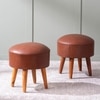 Brick Tan Faux Leather Ottoman Set Of 2