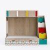 Pattern Dreams Bunk Bed  6X5 (Drawers On Wheels) In Oak & red Colour