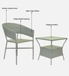 Geelong Wicker Table And Chair Set  White And Black Finish