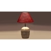 Maroon Jute with White Brushed Wood Table Lamp