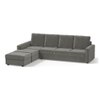 Apollo Sofa (Colour : Ash Grey Velvet, Cushion : Hard, Back Type : High Back, Seating Capacity : Left Aligned 3 Seater + Left Aligned Chaise + Ottoman)