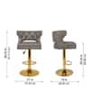 Doe Buck Verona Faux Leather Adjustable Bar Stool in Grey Colour with Gold Base