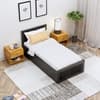 Hexa Engineered Wood Modern Single Bed With Headboard With Storage In Flower Wenge