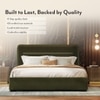 Milan Upholstered Hydraulic Storage King Size Bed In Deep Olive Velvet