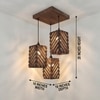 Oblique Brown Solid Wood Cluster Hanging Light
