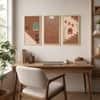The Castle Decor Boho Abstract Wall Art Set of 3 9x17 Inch