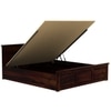 Stainfiled Solid Wood Queen Size Bed In Hydraulic Storage Bed In Walnut Finish