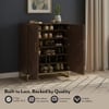 Nina 24 Pairs Solid Wood Shoe Cabinet In Mango Walnut Finish