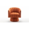 Morrow Swivel Solid Wood Round Chair in Orange Colour
