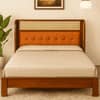 Zenith Comfort Solid Wood Non Storage Queen Bed in Provincial Teak Finish