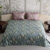 Stoa Paris Super King Size Cotton Bedsheet with 2 Pillow Covers  Size Wild Magnolia Blue