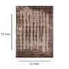 Abstract Brown Wool Silk Handmade Area Rug for Living Room 12x15