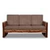 Ritik Solid Wood 3 Seater Rattan Designed Sofa  In Natural Teak Finish