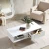 Velin Ridged Coffee Table with Drawer White