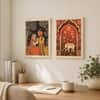 The Castle Decor Rajasthani Madhubani Wall Art Set of 2 10x13 Inch