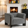 Octavia Boucle Fabric Lounge Chair in Grey