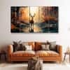 The Castle Decor Beautiful Deer Wall Painting Wooden Framed Digital Painting 27x48 Inch (Style 1)