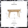 Scandinavian Loftus Writing Desk Natural Wood Finish