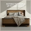 Heritage Cane Upholstered Queen Size Bed in Linen With Oak wood Frame